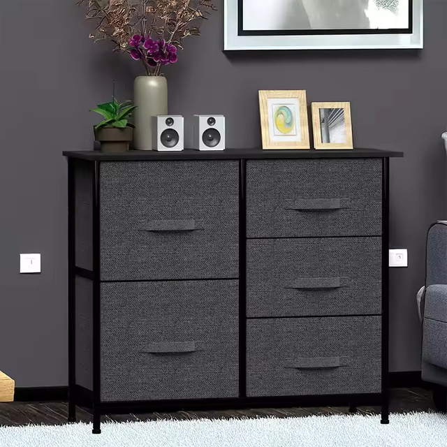 Multi-Size Fabric Drawer Chest (2/3/5/7/9 Bins) Metal Frame Space Saving Room Dresser Organizer Hotel/Apartment Storage Cabinet