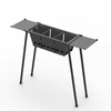Factory Custom Portable Charcoal Grill Powder Coated Folding Stainless Steel Barbecue Grill with Folding Shelves Outdoor Picnic