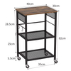 Factory Direct Sales 3-layer Stainless Steel Mobile Printer Stand Modern Printer Cart with Wheels and 2 Hooks Storage Rack