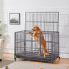 48'' XXL Indestructible Foldable Dog Crate 2 Lockable Doors Removable Metal Trays Wheels Extra Home Storage Organization