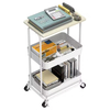 Custom Houseware 2-Tier Rolling Utility Cart with Top Board Heavy Duty Rolling Storage Carts Utility Carts
