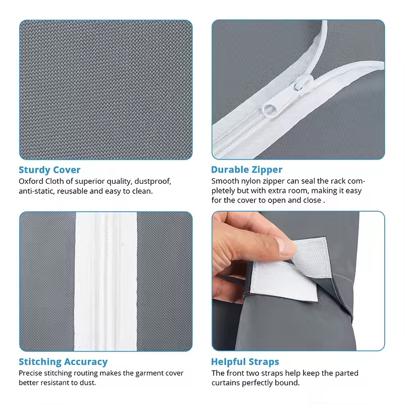 Manufacturer Large Decorative Non-Woven Folding Metal Wardrobe Furniture Wire Garment Rack for Bedroom Clothes Living Room