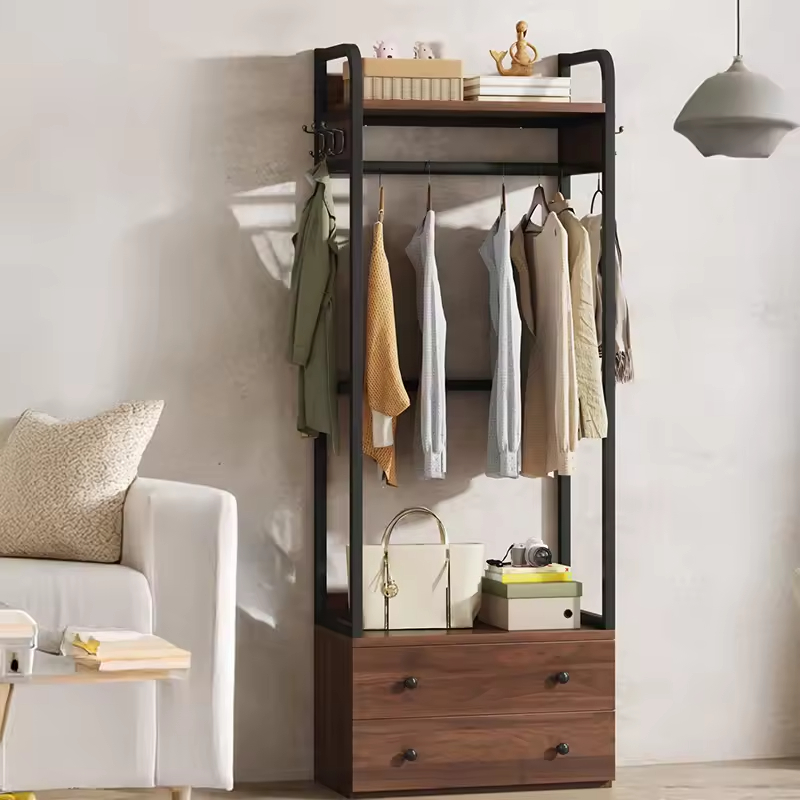 Modern Bedroom Bathroom Wall Wardrobe Multi-Use Extendable Adjustable Waterproof Portable Closet Rack Cabinet Wood+Metal Factory