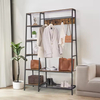 Factory OEM&ODM Shoe Clothes Rack Entry Hall Tree Bench 5 Coat Rack Set Storage Shelf Carbon Steel Wardrobe Foldable Detachable
