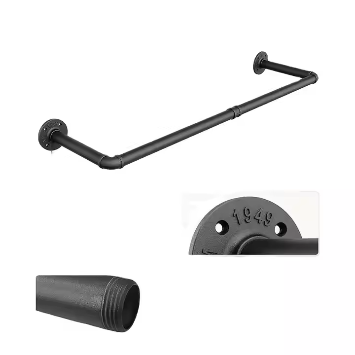 Industrial Metal Pipe Pants Hanger Wall Mount Detachable Design Strong Load-Bearing Modern for Multi-Purpose Laundry Wardrobe