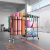 Dumbbell Rack Stand With Yoga Mat Storage, Gym Equipment Organizer, Cart for Workout Room, Home Gym With Hooks and Wheels