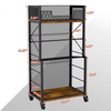 4-tier Rolling Storage Cart Organizer With 2 Mesh Sliding Trays for Home Offices Schools or Living Room Kitchen Shelving