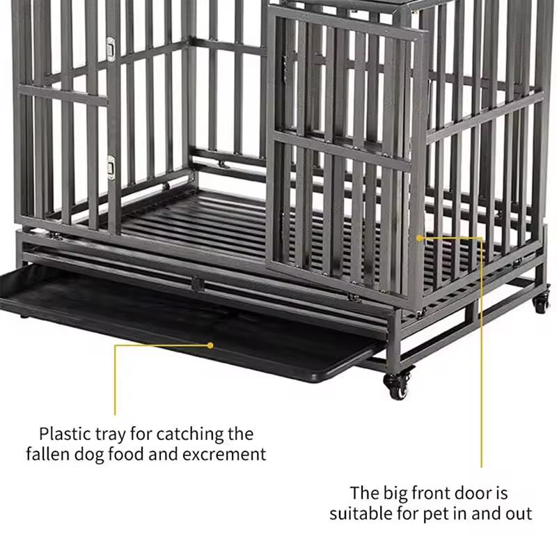 38 Inch (about 96.5 Cm) Heavy Duty Dog Cage Metal Kennels and Boxes Suitable for Large Dogs Easy to Assemble Pet Pens