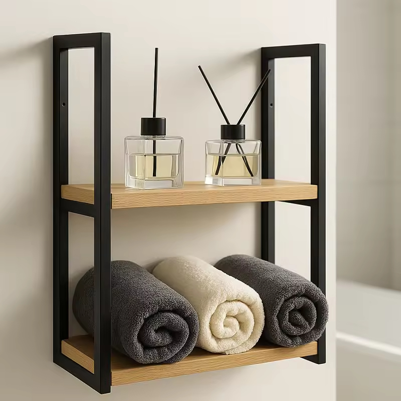 Wood Modern Bathroom Vanity Makeup Accessories Organizer with Skincare and Lipstick Storage for Countertop