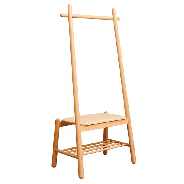 Wholesale Luxury Multifunction Space-Saving Standing Coat Hanger Modern Bamboo Coat Racks for Home Hotel Hall Workshop