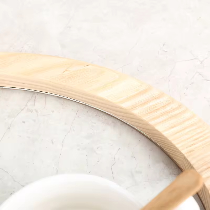 Wholesale Solid Wooden Bag Handle DIY Flat O Ring Handle for Purse Bag