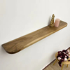Custom Modern Rectangle Live Edge Hardwood Shelves Bathroom Kitchen Rack with Bracket Long Book Floating Shelf