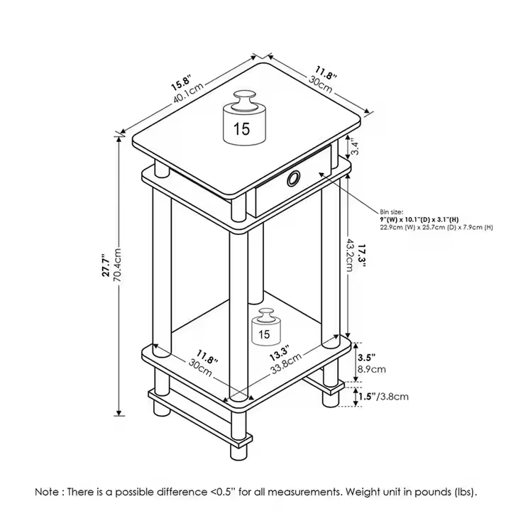 Customizable ODM OEM D29 W39.49H70 cm C-Shaped Corne Snack Sofa Console Table Rustic Home Furniture for Hotel Bedroom Apartment