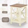 Modern 3-Tier Side Table Nightstands Factory ODM/OEM White MDF Accent Square End Table with Metal Frame for Farmhouse Bedroom