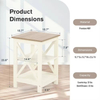 Modern 3-Tier Side Table Nightstands Factory ODM/OEM White MDF Accent Square End Table with Metal Frame for Farmhouse Bedroom