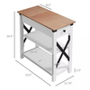 Factory ODM&OEM Side Table with Charging Station End Table with 2 USB Ports and 1 Outlet for Living Room Storage Shelves
