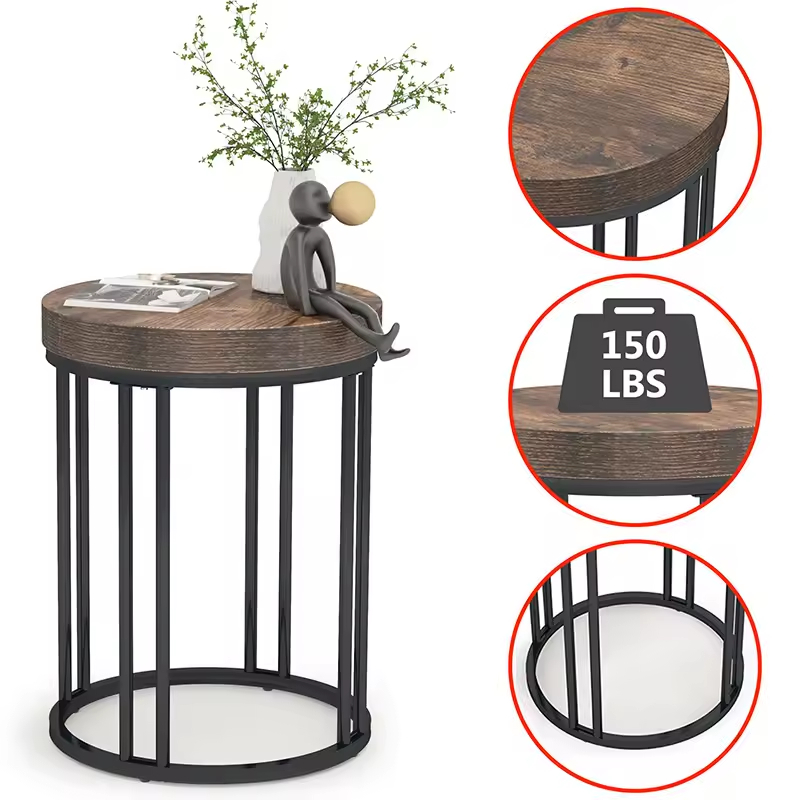 Contemporary Custom Single round Wooden Side Table Popular Factory Furniture for Living Room Coffee End Table Design