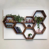 Solid Wood Rectangle Honeycomb Floating Modern Plated Digital Printing Durable Space-Saving Wood Shelf Huina Model 20251010
