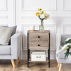 Custom ODM OEM Livingroom Guestroom Office Bedroom Sofa Corner Side Table End Table With2 Drawer 1shelf Nightstand Side Table