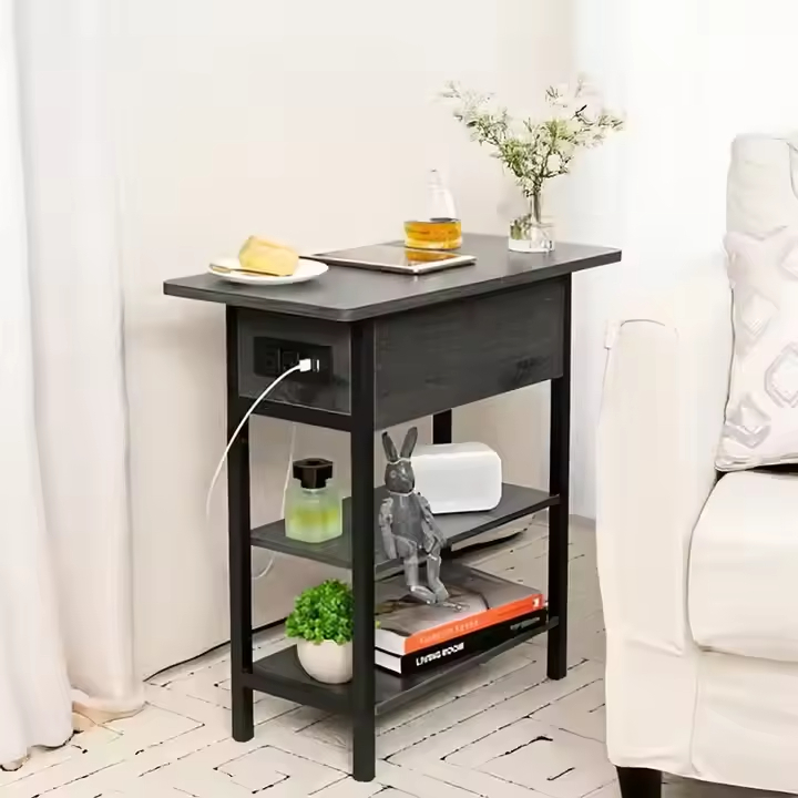 Modern Design RFID Locking Solid Wood Stackable End Table System Luxury Hotel Bedroom Stylish Home Furniture