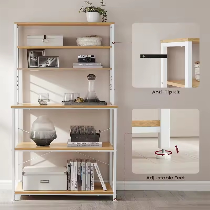 Factory Wholesale ODM&OEM 39.4'' Iron Standard Baker's Rack with Microwave Compatibility Freestanding Utility Storage Shelf