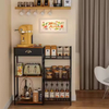 Commercial Double Tier Coffee Storage Cabinet with Eco-Friendly Multifunctional Design Modern Style for Home Office and Bar Use
