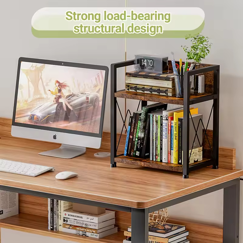 Custom Vintage Double Standing Metal Wooden Kitchen Spice Rack Organizer Detachable Design Desktop Office Coffee Bar Countertop