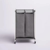 Factory OEM&ODM Metal Deep Set Wire Basket Storage Cart Wheels Fabric Rolling Laundry Sorter for Kitchen for Tableware Beverages