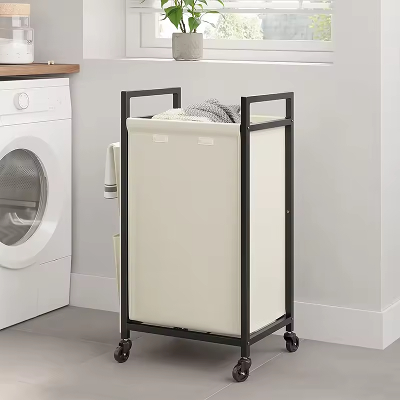 Manufacturer Customizable 100L Rolling Laundry Hamper Removable Bag Large Bedroom Organizer Bathroom Storage Baskets Clothing