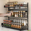 OEM Manufacturer's Adjustable 2-3-Tier Metal Spice Rack Organizer Multifunctional Kitchen Utensil Storage Kitchen Islands Carts