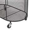 Factory Custom Laundry Cart with Wheels and FabricMetal Oval Mesh Wire Rolling Laundry Storage Basket With Ring Handles