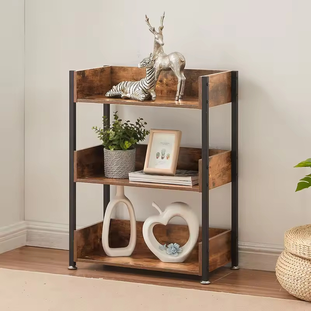 Factory Customizable Iron Etagere Bookcase Sofa End Table Freestanding Storage Rack for Books Toys & Phones in Living Room