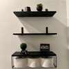 Factory Custom Shower Caddy Shelf Storage Holders Wall Mounted Floating Shelves with Metal Frame Rustic Wood Bathroom Organizer