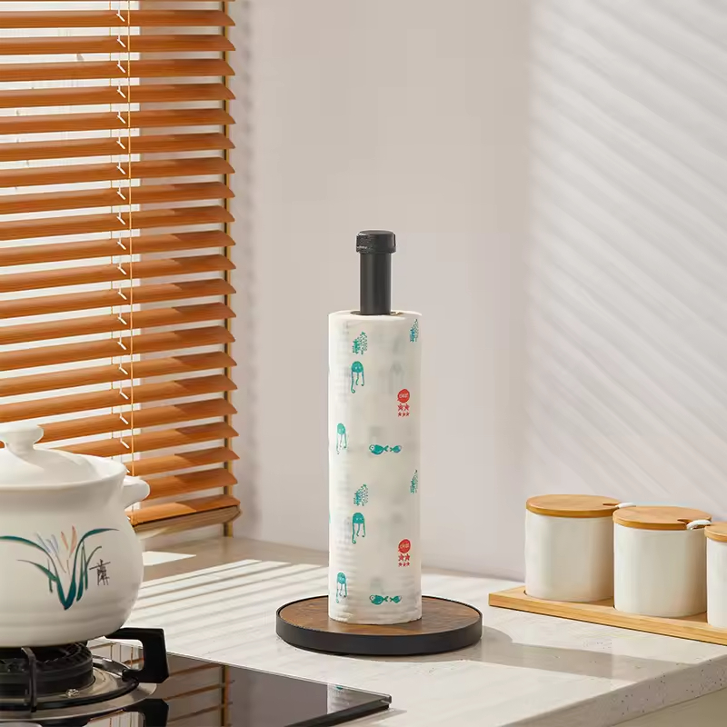 Custom Kitchen Metal Tissue Holder Round Stainless Steel Stand Tissue Holder Metal Standing Kitchen Tissue Roll Holder