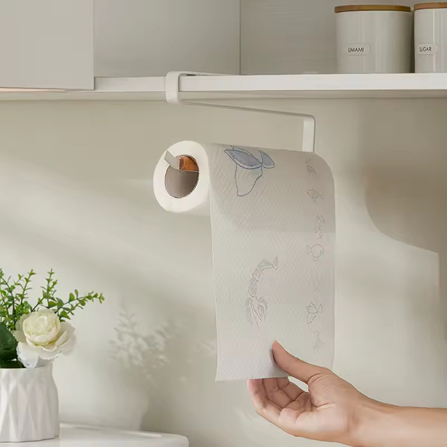 Metal Kitchen & Bathroom Rack Hanging Toilet Roll & Paper Towel Holder Organizer Door Hook for Kitchen & Toilet Use