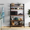 Manufacturer OEM 5-Tier Freestanding Durable Adjustable Metal Wood Modern Kitchen Bakers Rack Utility Storage Shelf Cart