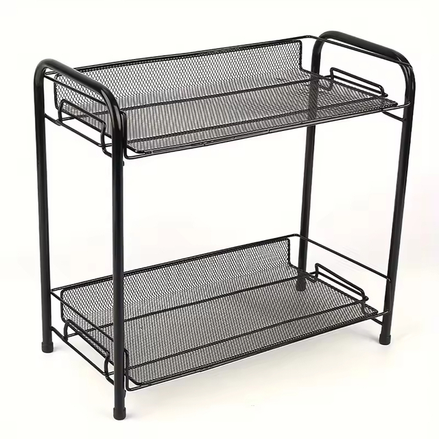 Manufacturer OEM Stainless Steel Kitchen Utensil Rack, 2-Tier Countertop Organizer Multifunctional Storage Shelf