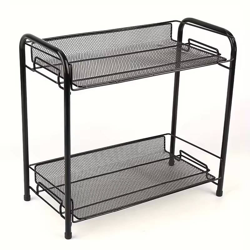 Manufacturer OEM Stainless Steel Kitchen Utensil Rack, 2-Tier Countertop Organizer Multifunctional Storage Shelf