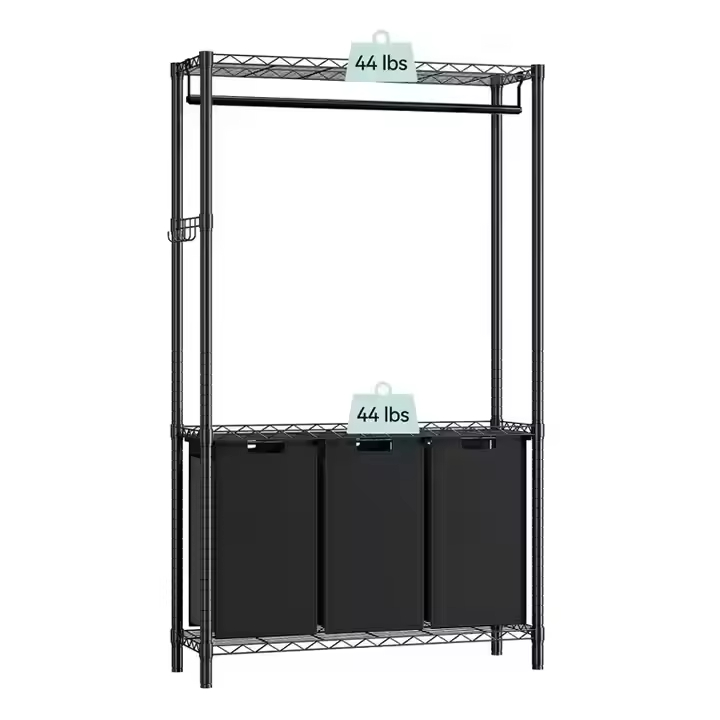  Large 3-Tier Collapsible Laundry Basket Multifunctional Organizer for Kitchen Durable Material for Food Tableware Beverage