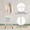 Heavy-Duty Metal Laundry Cart with 4 Wheels Hanging Rack Mobile Bathroom Organizer Commercial Laundry Hamper for Hotel Apartment