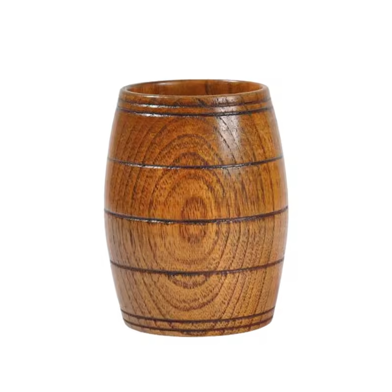 Wooden Modern Rectangle Tankard Stein Mug Huina Plated for Men Women Durable Customizable Color Gift Travel Drinking Home