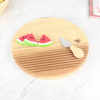 Modern Bamboo Cheese Knife Board Set Portable Charcuterie Serving Board with Knife and Utensils for Home Decor