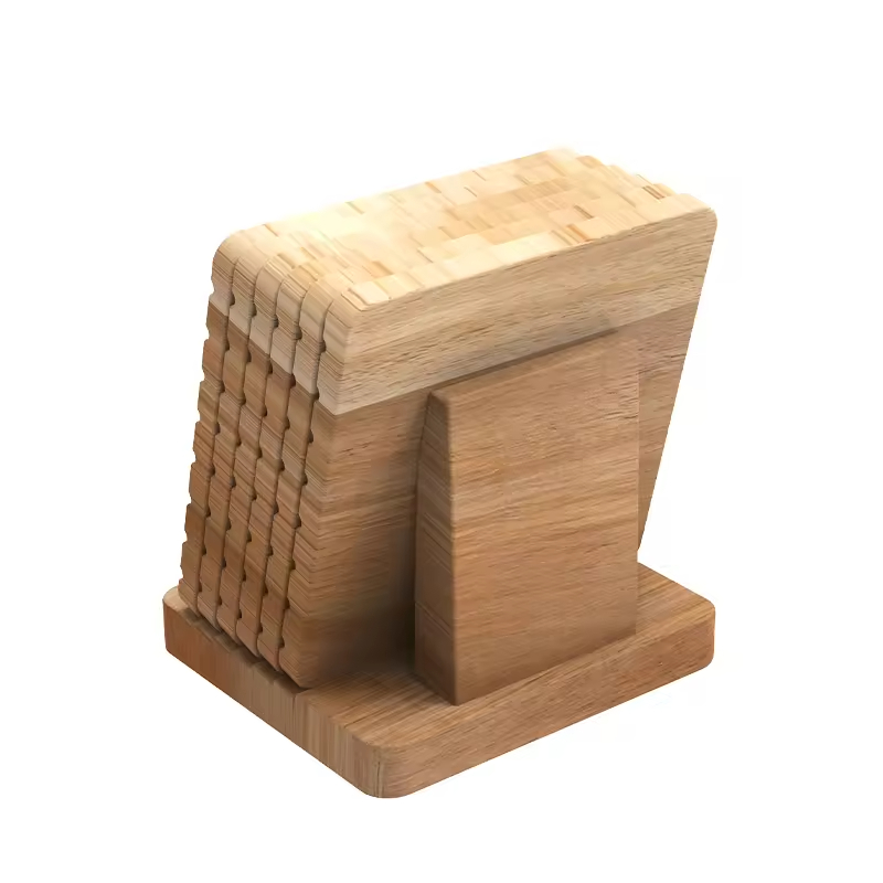 Factory Direct Huina Anti-scalding Non-slip 4pcs Wooden Solid Wood Customizable Color Modern Style Table Mat Cup Coaster for