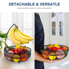 Custom Metal Fruit Basket Bowl with Banana Tree Hanger Kitchen Storage for Vegetables Snacks Bread-Adjustable Eco-Friendly Rack