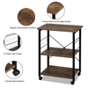 Custom Three-Level Steel and Wood Combined Bowl Rack for Kitchen Oven Storage for Kitchen Islands & Carts