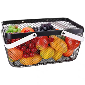 Wholesale Portable Metal Wire Food Storage Box Kitchen Applicable Metal Mesh Storage Basket