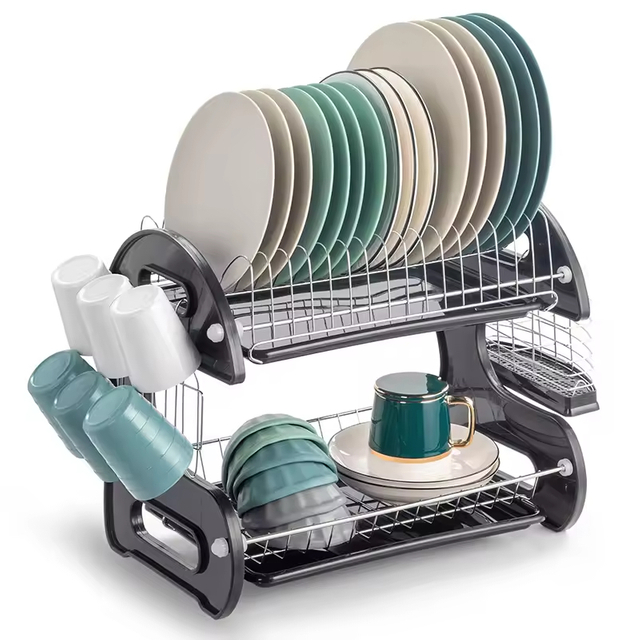 OEM&ODM Double Tier Metal Under Sink & Desktop Cabinet Organizer with Sliding Storage Drawer for Kitchen Spice/Toiletries