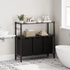 Factory Custom Bathroom Storage Metal Frame 3 Bags 2-tire Shelf Big-capacity Laundry Hamper