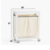 ODM OEM Canvas Laundry Basket with Wheels Laundry Hamper Cart Laundry Basket