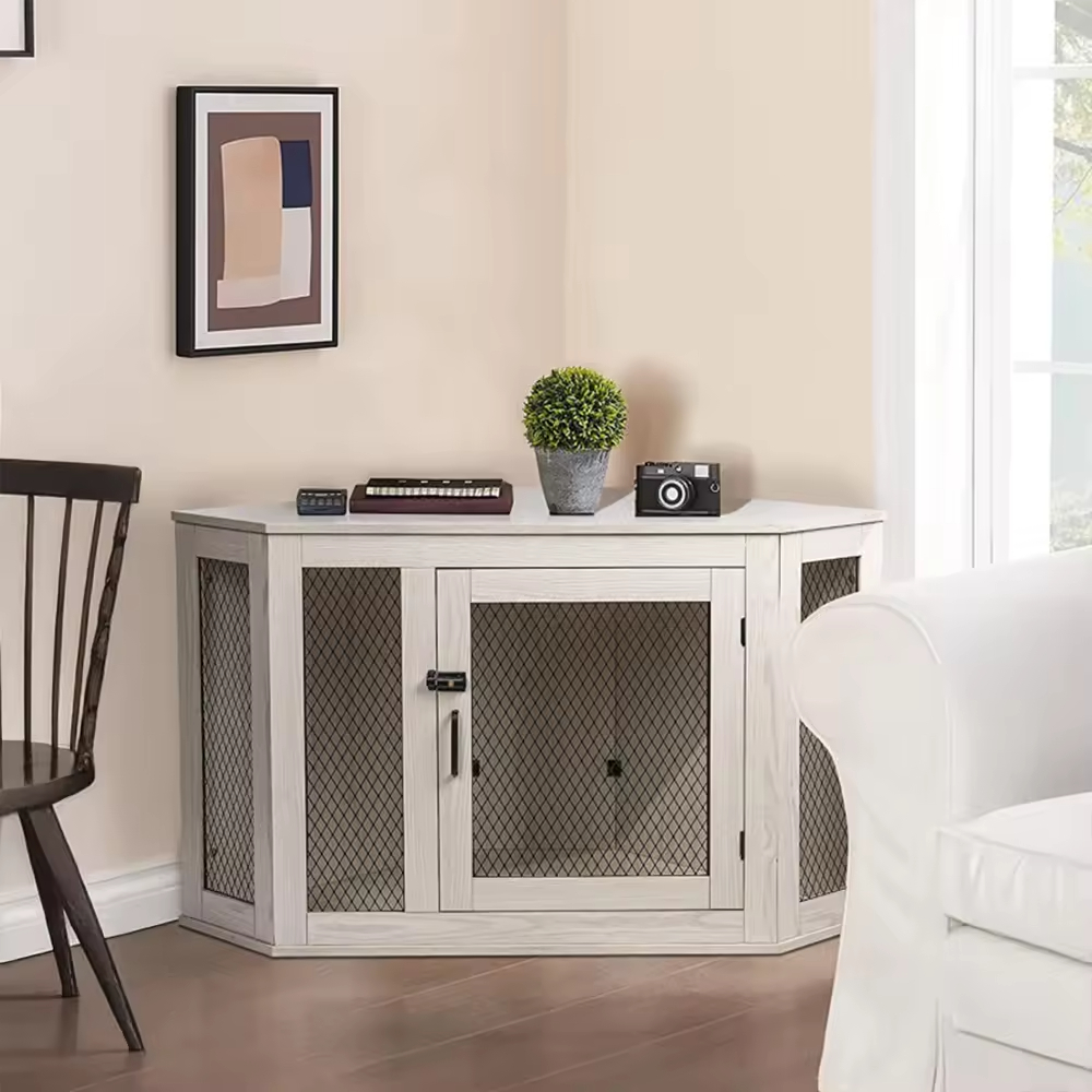 ODM&OEM Heavy Duty Dog Crate Furniture End Table Wooden Cage Kennel Standing Type Tools Vintage Sustainable Indoor